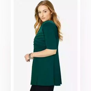 Jessica London Plus Size Stretch Knit Pleated Tunic Size 26 Size 28